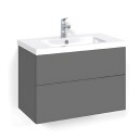 Macro Design Crown Plain Servantskap 2 Skuff - med Light Servant Antrasitt / 80cm 45