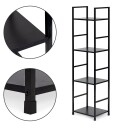 Selgro Moderne trehylle i tre med metallramme LOFT 4 hyller ModernHome Svart