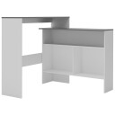  Barbord med 2 bordplater hvit og grå 130x40x120 cm 8718475796725