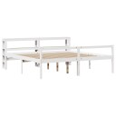  Seniorseng med hodegavl hvit 200x200 cm heltre furu