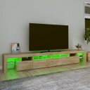  TV-benk med LED-lys sonoma eik 260x36,5x40 cm 8720845649685