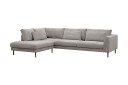 Florenz 4 seters Venstrevendt L formet Sjeselongsofa i Chenille   Lys grå