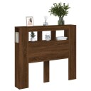  Sengegavl med LED brun eik 120x18,5x103,5 cm konstruert tre 8721012259270