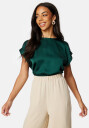 VILA Ellette S/S Satin Top Ponderosa Pine 40