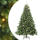  Kunstig juletre med 300 LED med stativ grønn 240 cm PE og PVC