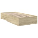  Sengeramme med skuffer sonoma eik 100x200 cm konstruert tre 8721102620744