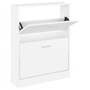 vidaXL Skoskap h?yglans hvit 59x17x81 cm konstruert tre