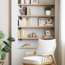 vidaXL Vegghylle lysebrun 100x20x4 cm behandlet heltre eik