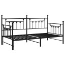 Dagbed med Sovesofa Svart 107x203 cm Stål