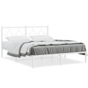  Sengeramme i metall med sengegavl hvit 160x200 cm