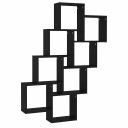 vidaXL Kubeformet vegghylle svart 90x15x119 cm sponplate
