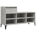 vidaXL Skoskap betonggr? 102x36x60 cm konstruert tre