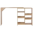 vidaXL Barbord med flyttbar hylle eik 138x39x110 cm