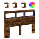  Hodegavl skap med LED røkt eik 140x17x102 cm 8721012465152