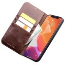 Qialino Classic iPhone 12 Pro Max Lommebok-deksel I Lær Brun