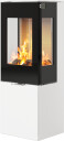 Rais Nexo 120 hvit vedovn med sideglass og glassdør