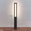 Lucande LED-gatelampe Mhairi, kantet, mørk grå, 100 cm