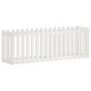 Høybed med gjerdedesign hvit 200x50x70 cm heltre furu