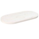  Bordplate hvit 60x30x2,5 cm heltre furu oval