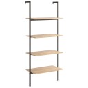 vidaXL Stigehylle 4 etasjer lysebrun og svart 64x35x152,5 cm