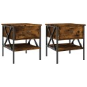  Nattbord 2 stk røkt eik 40x42x45 cm konstruert tre 8720845939175