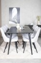 Venture Home   Spisegruppe Doris med 6 stk Valleta spisestoler   Svart