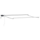 vidaXL Manuell utvidbar markise med LED-lamper Rød og Hvit 3 x 2,5 m