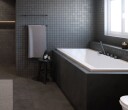 Badekar Vikingbad Kvadrat Duo Med Panel Sort Matt 180cm