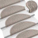 vidaXL Selvklebende trappematter sisal-utseende 15 stk 56x20cm gråbrun