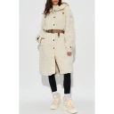 Moncler Dame Frakker Beige L,