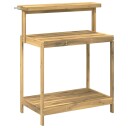 vidaXL Utendørs pottingbenk 86,5 x 48,5 x 106 cm Solid akasietre Hvit