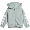 adidas 3-Stripes FL Full Zip Hood Joggingpak Barn Grønn 80