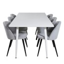 Spisegruppe Venture Home Pobbie med 6 Valentina Stoler Manchester
