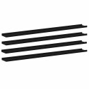 vidaXL Vegghyller 4 stk svart 115x9x3 cm