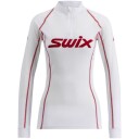 Swix Racex Classic Half Zip Dame Bright White/Swix Red XL