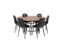 Venture Home Copenhagen Spisegruppe 140 cm Rund med 6 Polar Stoler Sort