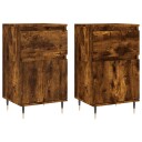 vidaXL Skjenker 2 stk røkt eik 40x35x70 cm konstruert tre