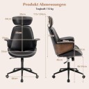 Ergonomisk kontorstol med justerbar nakkestøtte og armlener