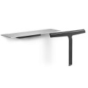 Unidrain reframe soap shelf and shower wiper in brushed stee