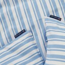 Lexington Striped cotton Poplin sengetøysett White blue 2 putetrekk