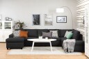 Crazy 5 seters Høyrevendt U formet X Large Sofa med Divan og Sjeselong i Stoff   Antrasitt