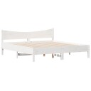  Sengeramme med hodegavl hvit 180x200 cm heltre furu 8721012454637