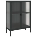vidaXL Skjenk svart 75x35x105 cm glass og stål