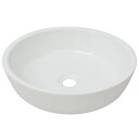 vidaXL Servant rund keramisk hvit 42x12 cm