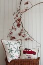 Spruce Stars Putetrekk 50 x 50 cm Fløyel Hvit/Grønn/Rød