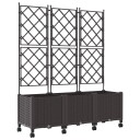 vidaXL Hageplanter med espalier og hjul 3 stk. Brun 120 x 40 x 149 cm