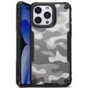 iPhone 15 Anti-Shock Hybrid-deksel Kamuflasje Svart