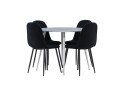 Venture Home Plaza Spisegruppe 100 cm Rund med 4 Polar stoler Grå/Sort