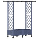 vidaXL Hevet Bed med Trellis og Tak Grå 122,5 x 40 x 127 cm PP