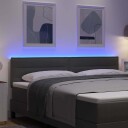  LED Hodegjerde Linjedesign Mørkegrå 90 cm Stoff
